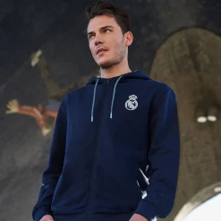 Hombre Foundry Sudaderas*Bernabéu Neon Lights Sudadera Hombre Capucha Cremallera Azul