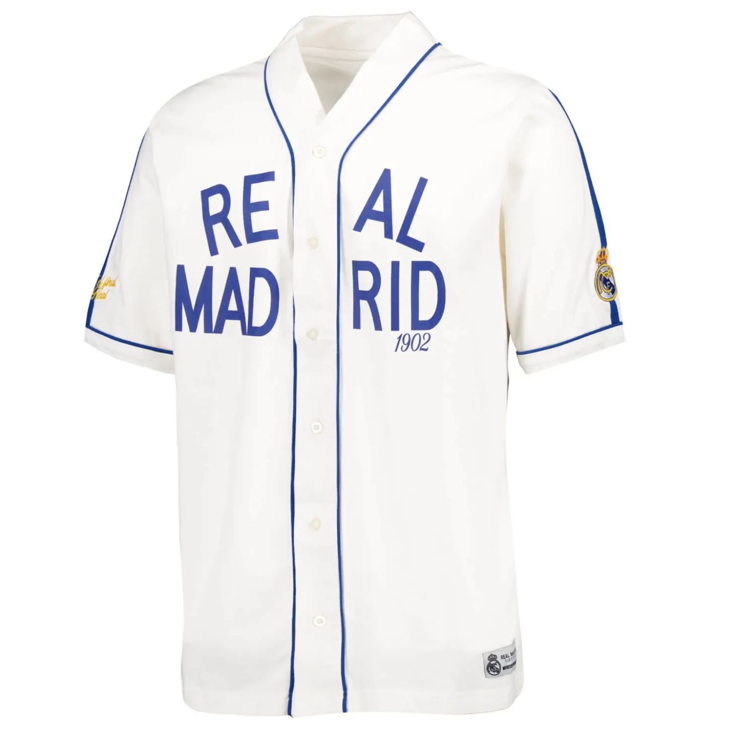 Hombre MBA Solutions Camisetas*Camisa Hombre Baseball Blanco Roto Real Madrid