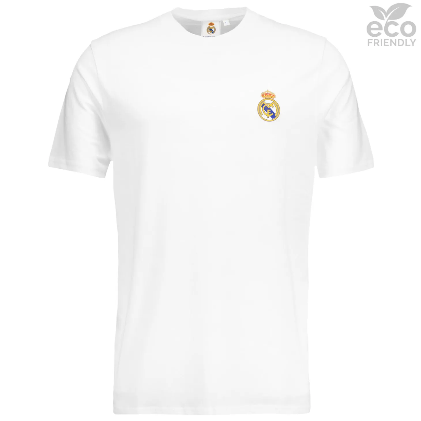 Hombre OSDM Camisetas*Camiseta Blanca Hombre ECO Essentials Real Madrid Escudo Color