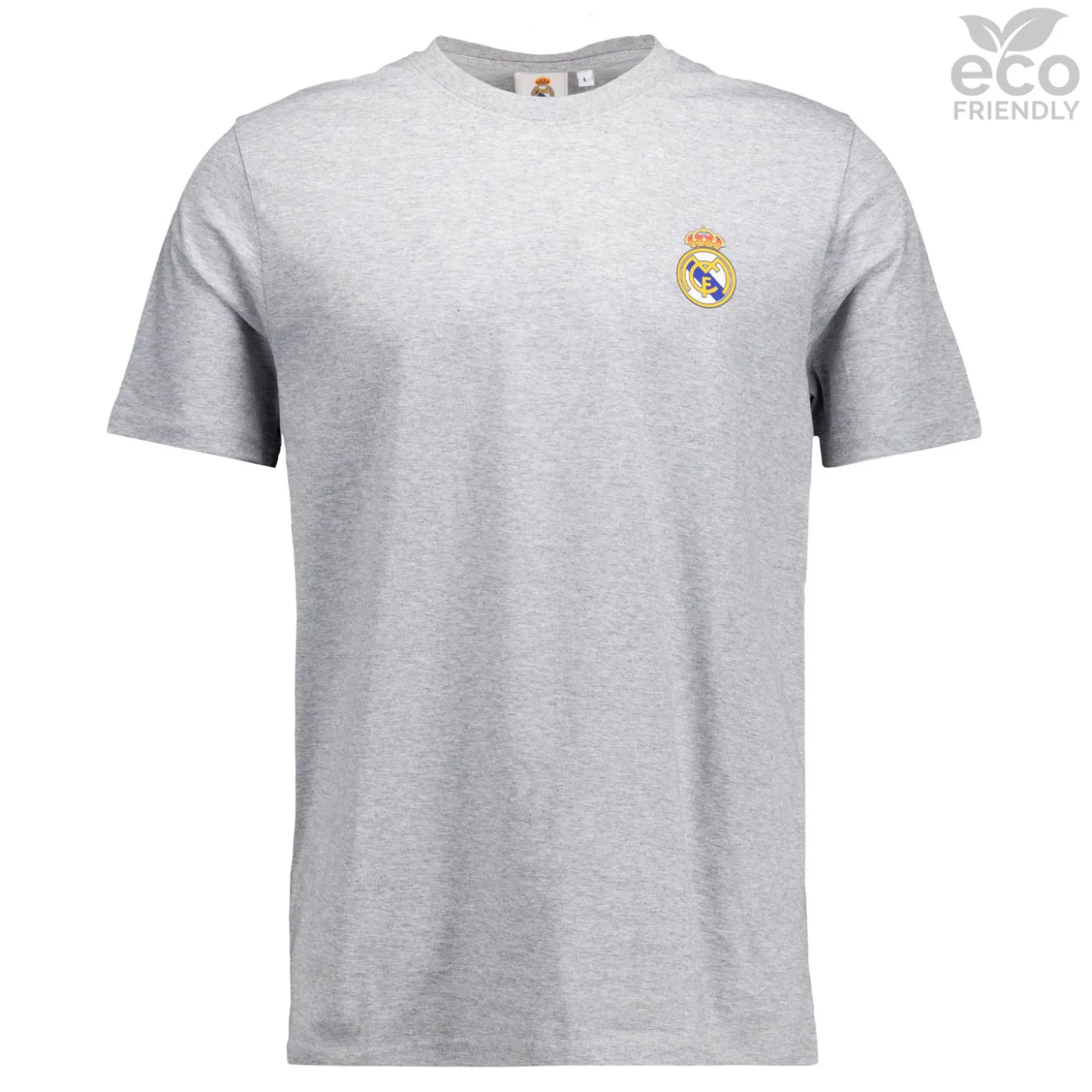 Hombre OSDM Camisetas*Camiseta Gris Hombre ECO Essentials Real Madrid Escudo Color