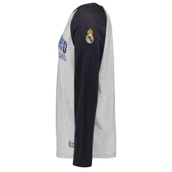 Hombre MBA Solutions Camisetas*Camiseta Manga Larga Hombre Baseball Gris Real Madrid