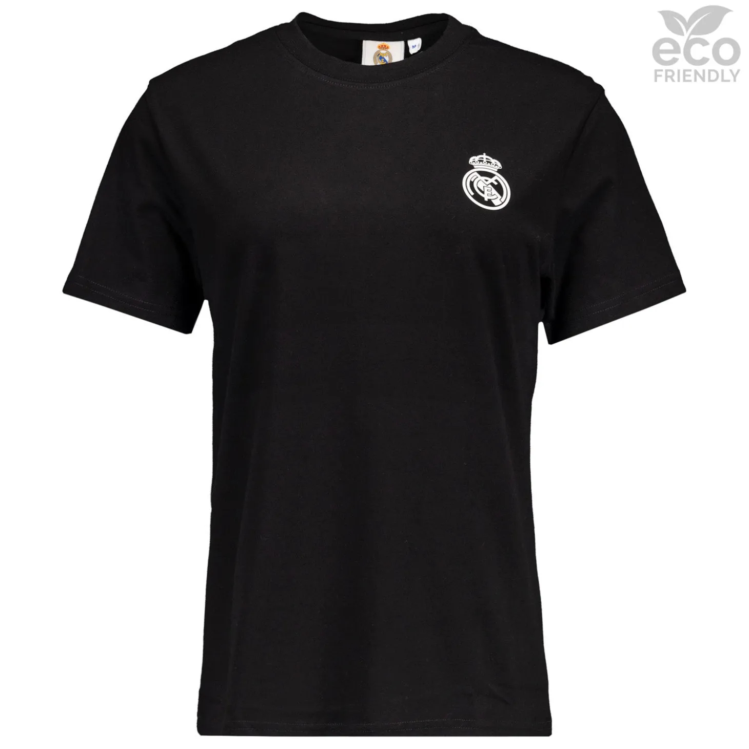Mujer OSDM Camisetas*Camiseta Mujer ECO Essentials Real Madrid Escudo Monocolor Negra
