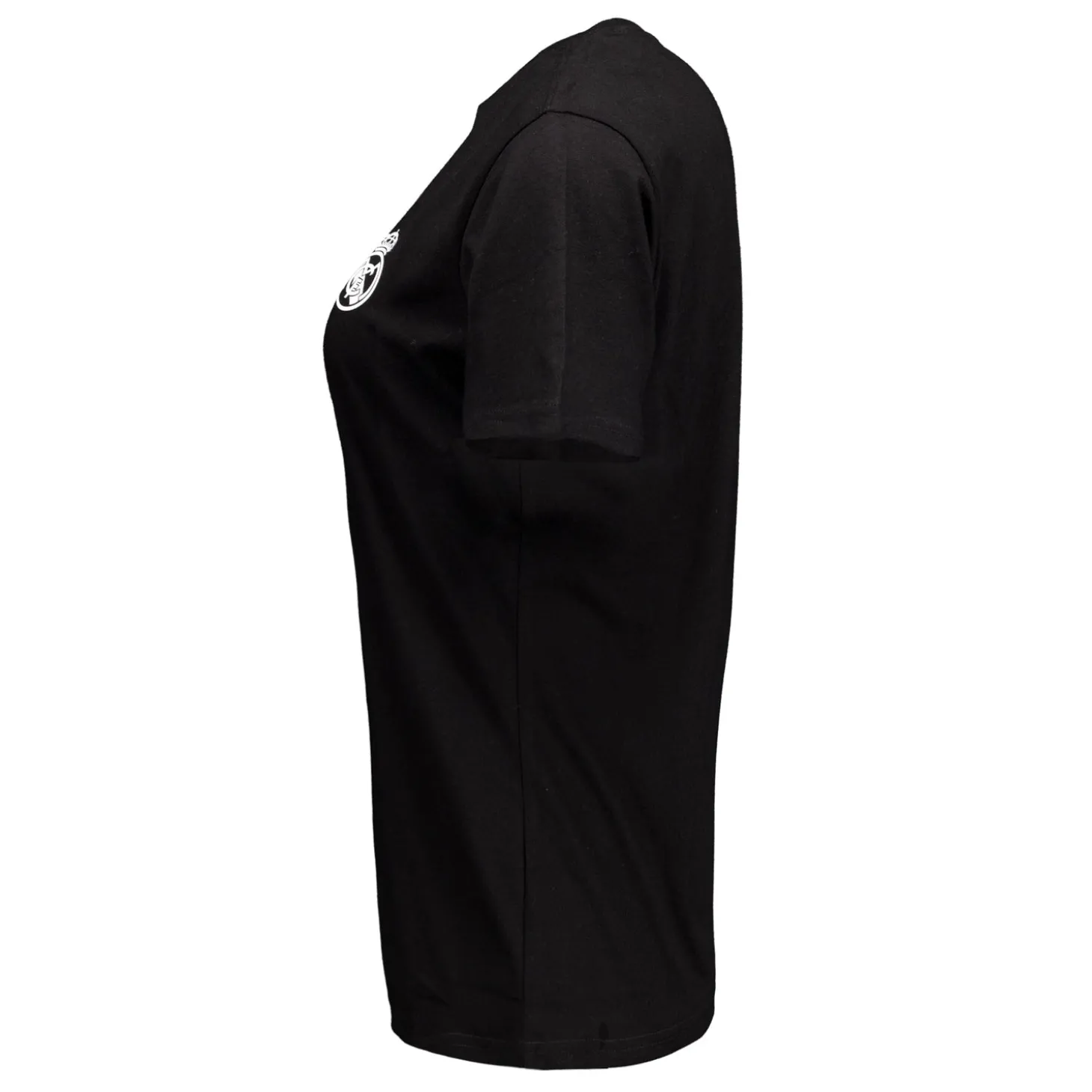 Mujer OSDM Camisetas*Camiseta Mujer ECO Essentials Real Madrid Escudo Monocolor Negra