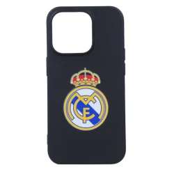 JLK Merchandising, S.L. Carcasas*Funda iPhone 14 Pro Escudo Negro Real Madrid