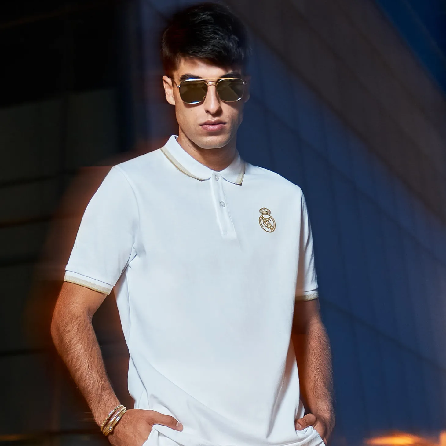 Hombre OSDM Polos*Polo Hombre White & Gold