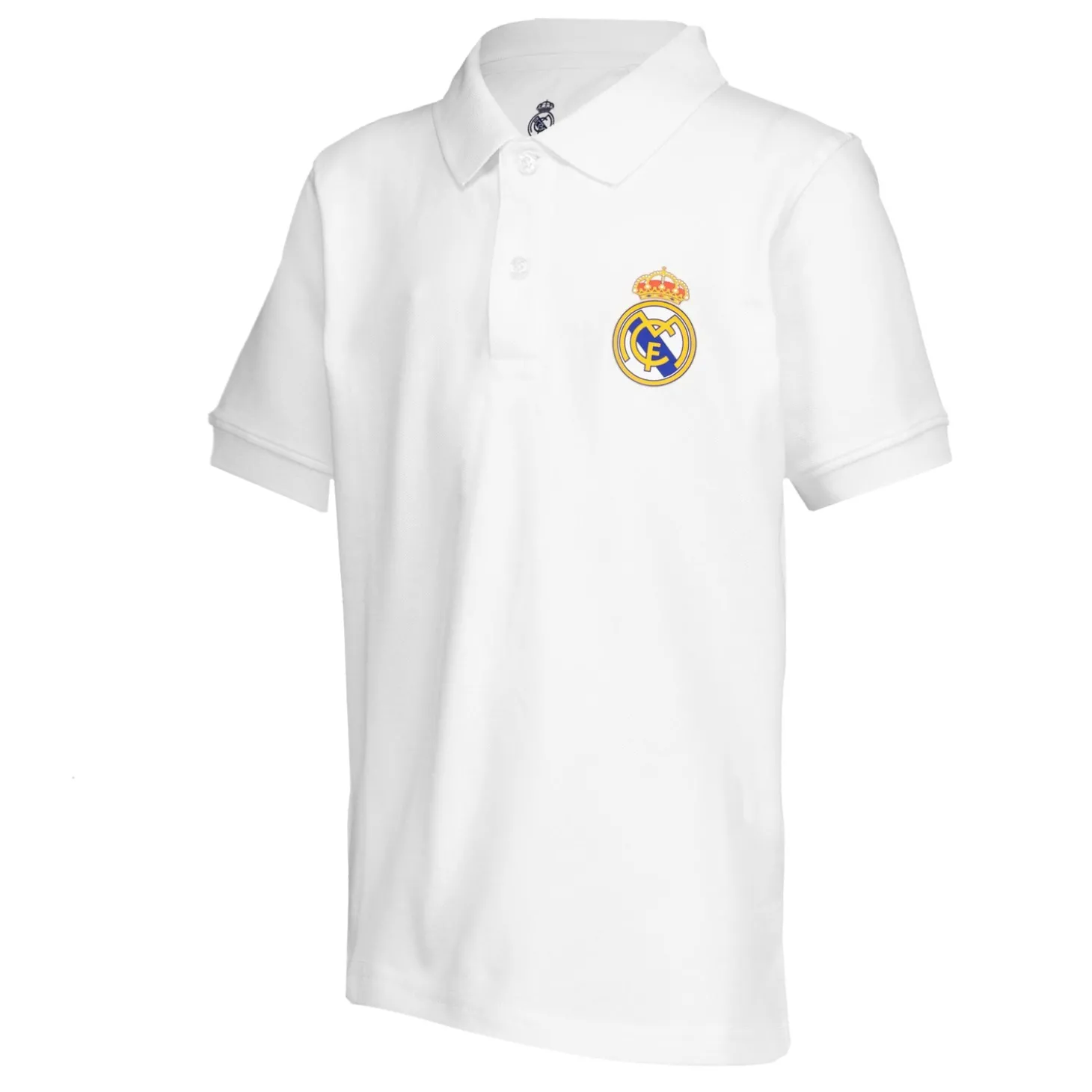 Hombre OSDM Vuelta Al Cole|Polos*Polo Niños ECO Essentials Real Madrid Escudo Color Blanco