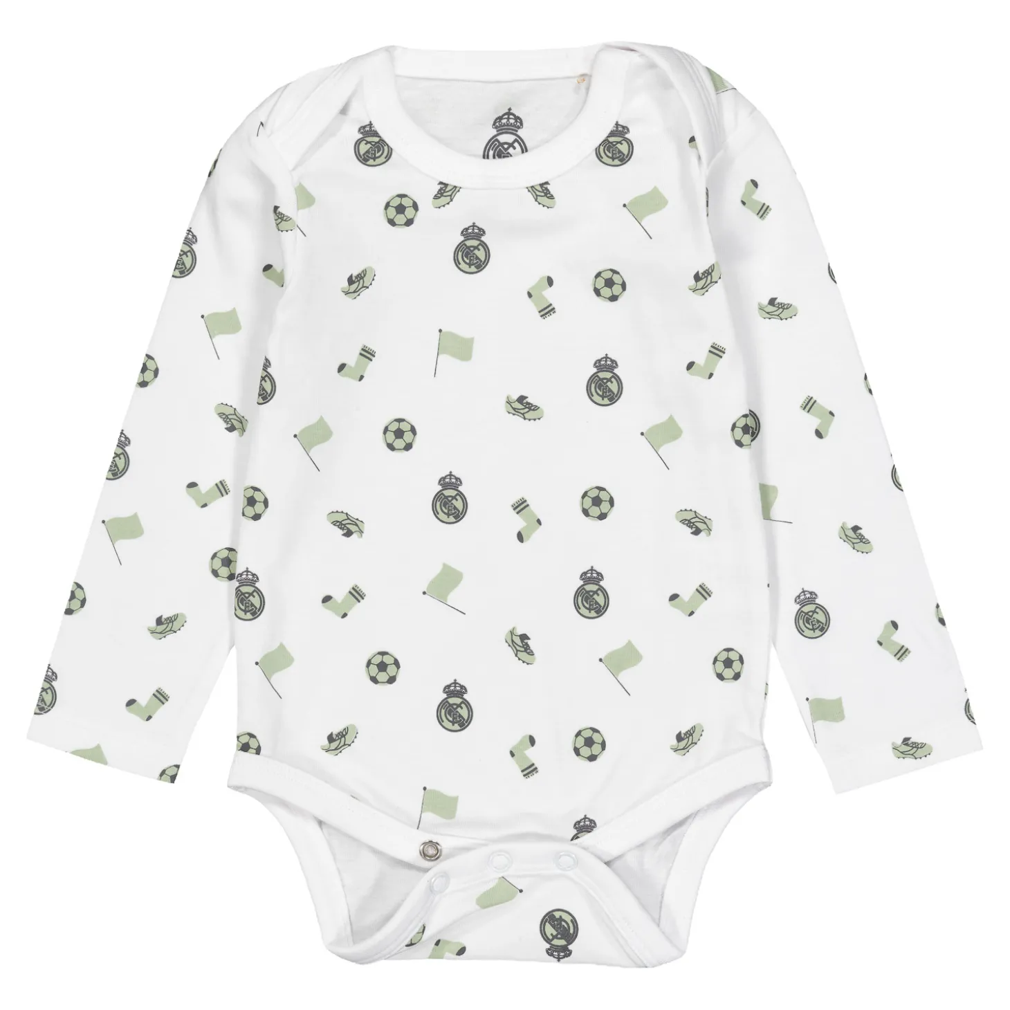 OSDM Ropa De Bebés*Set 2 Bodies Bebé Verde/Blanco Real Madrid