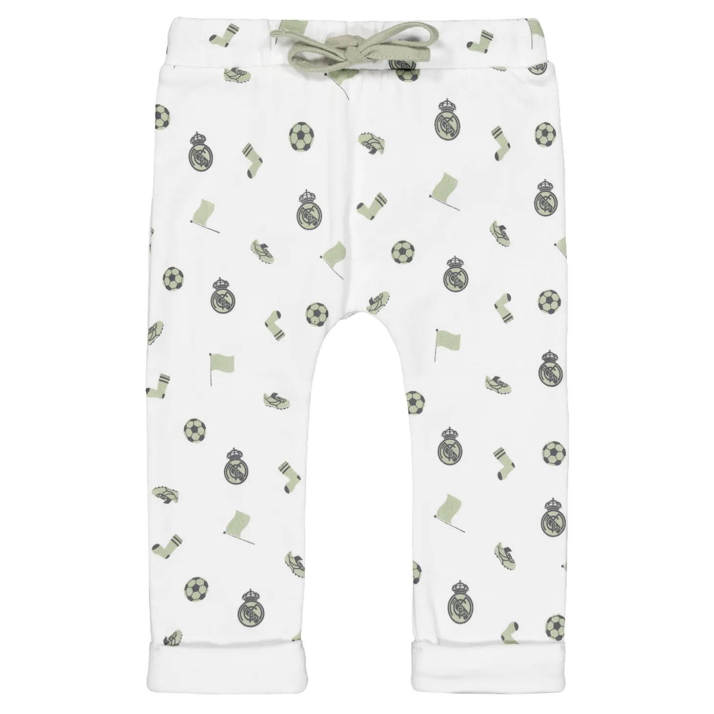 OSDM Ropa De Bebés*Set Pantalones y Camiseta Bebé Verde/Blanco Real Madrid