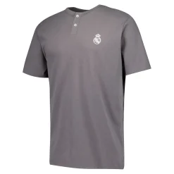 Hombre OSDM Pijamas*Set Pijama Camiseta & Pantalones Cortos Hombre White Dreams Gris Real Madrid