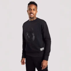 Hombre MBA Solutions Sudaderas*Sudadera Hombre Blackout Escudo Negra Real Madrid