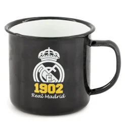 JLK Merchandising, S.L. Artículos Para Bebidas*Taza Metalica 350ml 1902 Negra Real Madrid