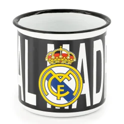 JLK Merchandising, S.L. Artículos Para Bebidas*Taza Metalica 350ml Blanca Escudo Real Madrid