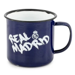 JLK Merchandising, S.L. Artículos Para Bebidas*Taza Metalica 350ml Texto Azul Real Madrid